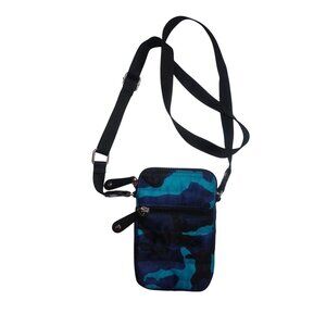 SR Squared by Sondra Roberts Women’s‎ Quilted Camo Puffer Crossbody Blue Bag